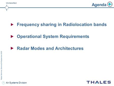 Frequency sharing in Radiolocation bands