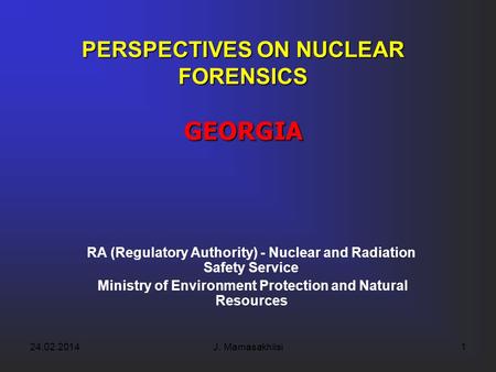 24.02.20141 RA (Regulatory Authority) - Nuclear and Radiation Safety Service Ministry of Environment Protection and Natural Resources PERSPECTIVES ON NUCLEAR.