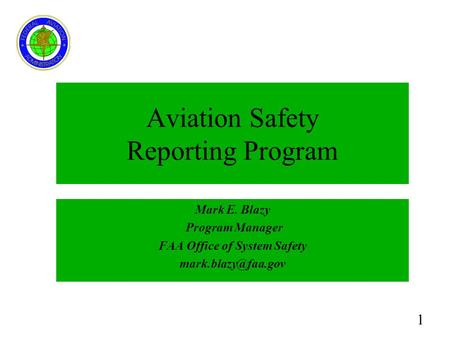 Aviation Safety Reporting Program