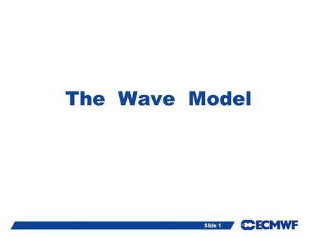 The Wave Model ECMWF, Reading, UK.