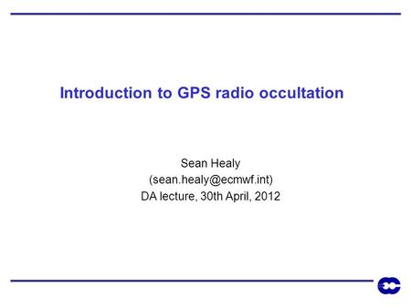 Introduction to GPS radio occultation