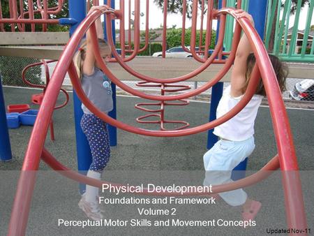 Physical Development Foundations and Framework Volume 2 Perceptual Motor Skills and Movement Concepts 1 Updated Nov-11.