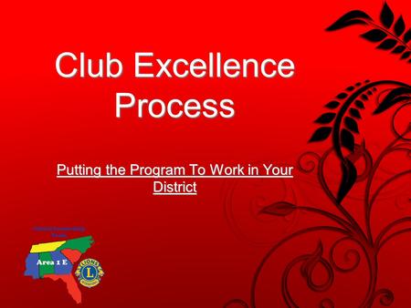 Putting the Program To Work in Your District Club Excellence Process.