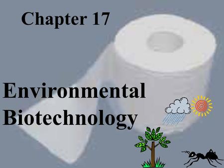 Chapter 17 Environmental Biotechnology People need a good environment to be healthy and happy. The average person in the U.S. creates 4.3 pounds of solid.