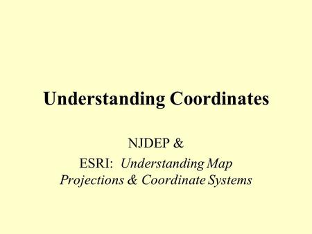 Understanding Coordinates