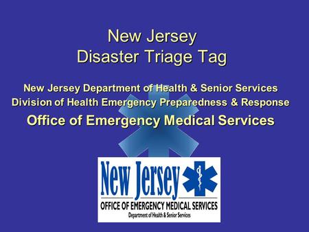 New Jersey Disaster Triage Tag