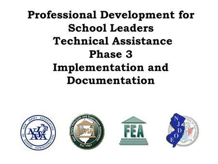 Professional Development for School Leaders Technical Assistance Phase 3 Implementation and Documentation.