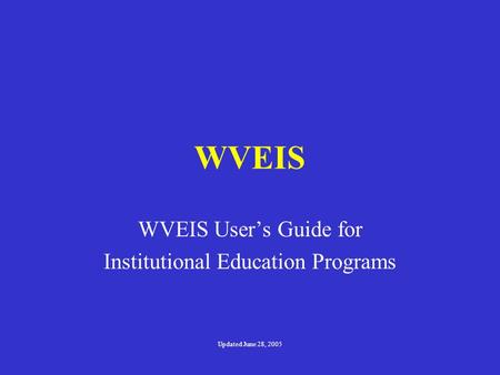 Institutional Education Programs