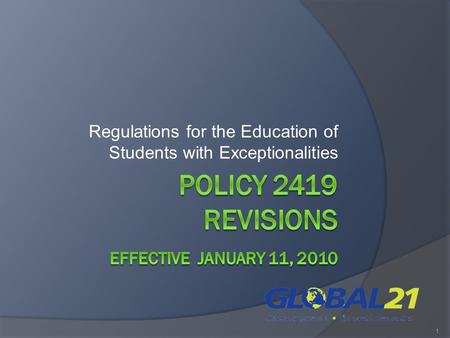 Regulations for the Education of Students with Exceptionalities 1.
