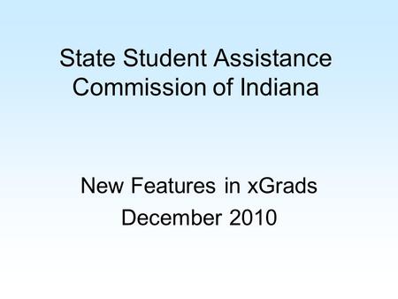 State Student Assistance Commission of Indiana