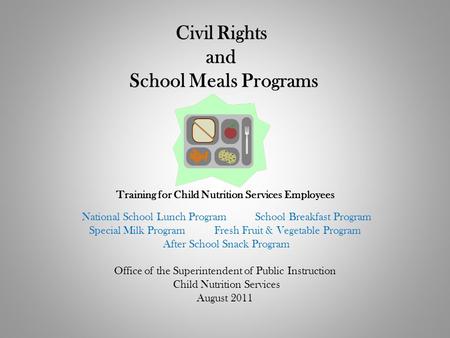 Civil Rights and School Meals Programs