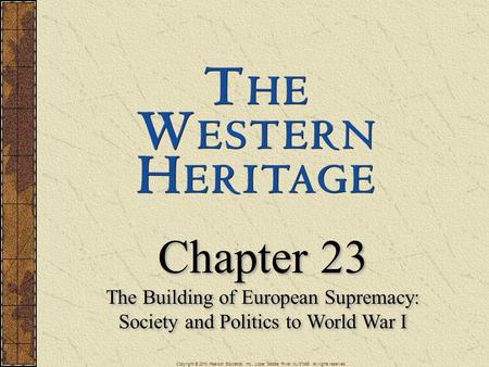 Chapter 23 The Building of European Supremacy: