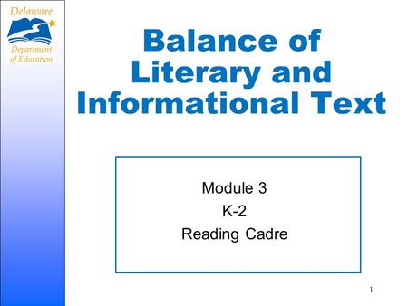 Balance of Literary and Informational Text
