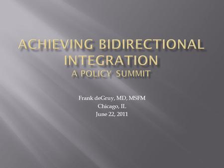Achieving Bidirectional Integration A Policy Summit