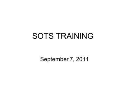 SOTS TRAINING September 7, 2011. VETERAN 3.1 Veteran means a person who served in the active military, naval, or air service and who was discharged or.
