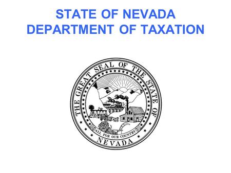 STATE OF NEVADA DEPARTMENT OF TAXATION. Online Filing.