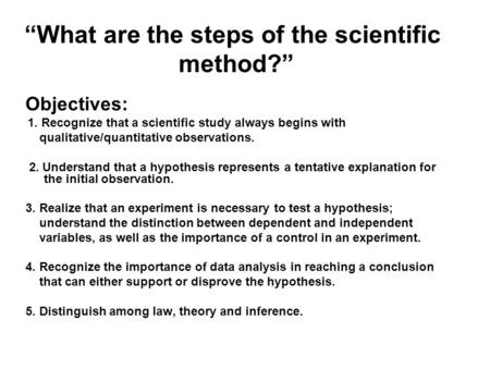 “What are the steps of the scientific