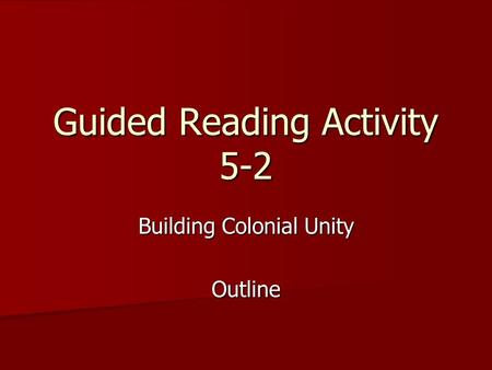 Guided Reading Activity 5-2