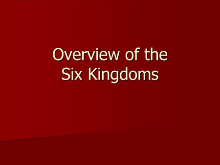 Overview of the Six Kingdoms