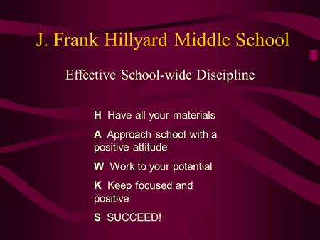 J. Frank Hillyard Middle School