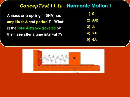ConcepTest 11.1a Harmonic Motion I