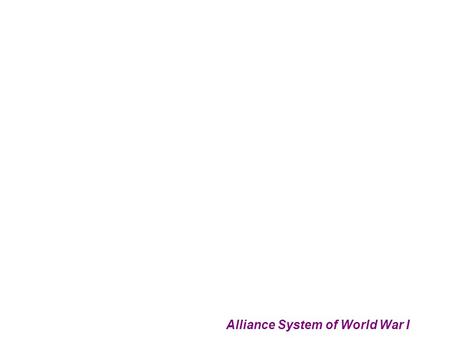 Alliance System of World War I