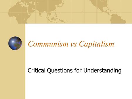 Communism vs Capitalism