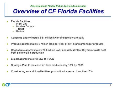 Presentation to the Florida Public Service Commission November 29, 2007.