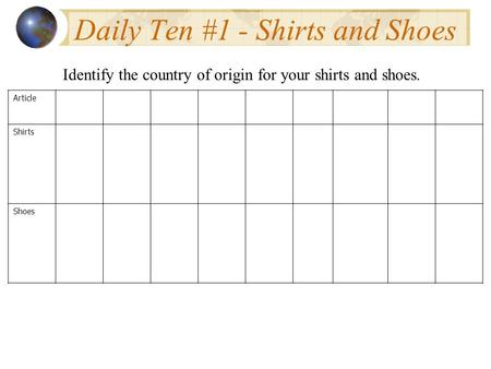 Daily Ten #1 - Shirts and Shoes