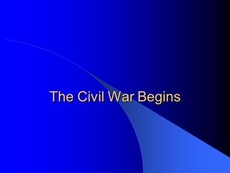 The Civil War Begins. New President Abraham Lincoln is elected President of the Untied States. During the election, he had spoken out strongly against.