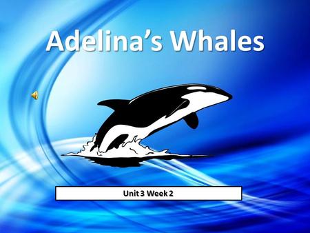 Adelina’s Whales Unit 3 Week 2.
