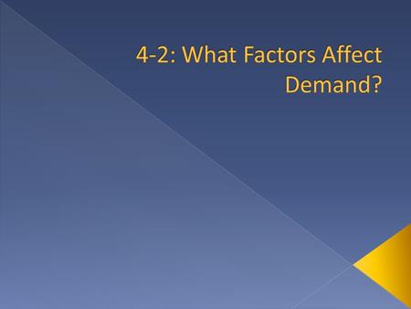 4-2: What Factors Affect Demand?
