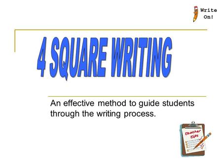 An effective method to guide students through the writing process.