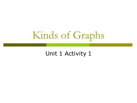 Kinds of Graphs Unit 1 Activity 1. Favorite after school activity There are 25 students in Ms. Jennys class Together they made a list of favorite after.