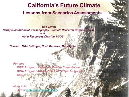 California’s Future Climate