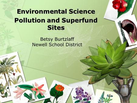 Environmental Science Pollution and Superfund Sites Environmental Science Pollution and Superfund Sites Betsy Burtzlaff Newell School District.