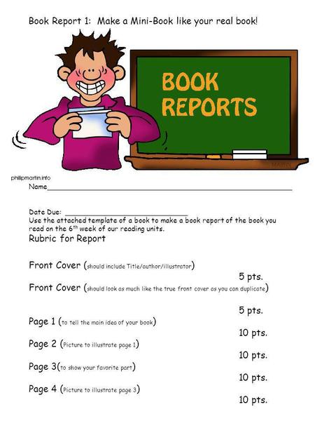 Book Report 1: Make a Mini-Book like your real book!