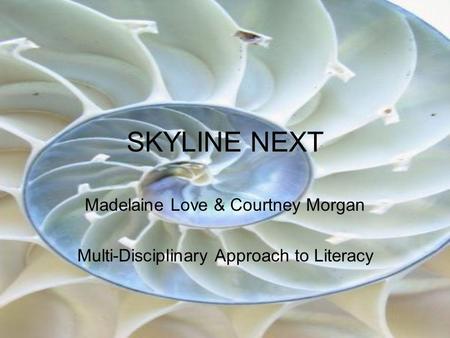 SKYLINE NEXT Madelaine Love & Courtney Morgan Multi-Disciplinary Approach to Literacy.