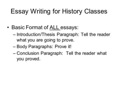 Essay Writing for History Classes