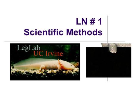 LN # 1 Scientific Methods