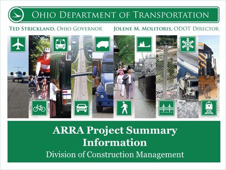ARRA Project Summary Information Division of Construction Management.