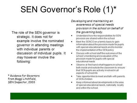 SEN Governor’s Role (1)*