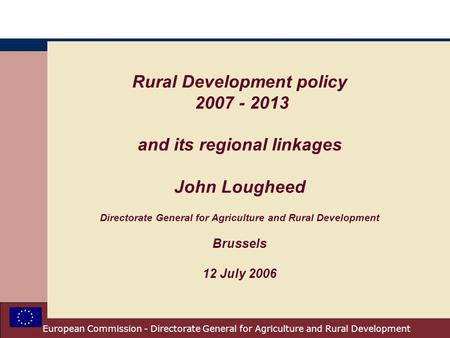 Rural Development policy