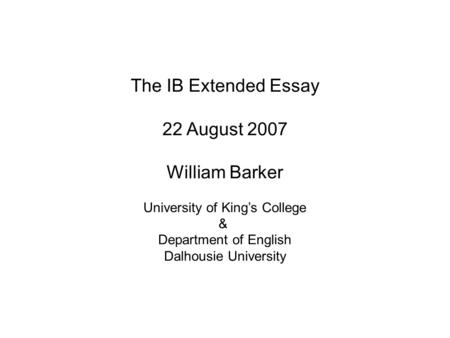 History topics for ib extended essay