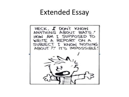 Starting your extended essay