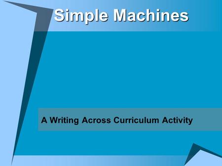 A Writing Across Curriculum Activity