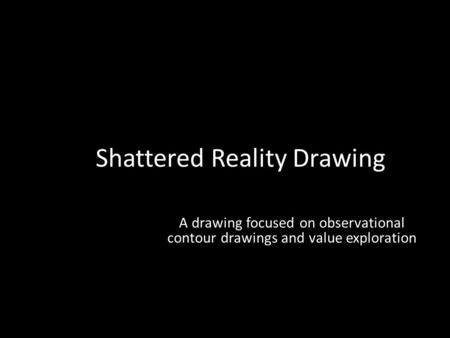 Shattered Reality Drawing A drawing focused on observational contour drawings and value exploration.
