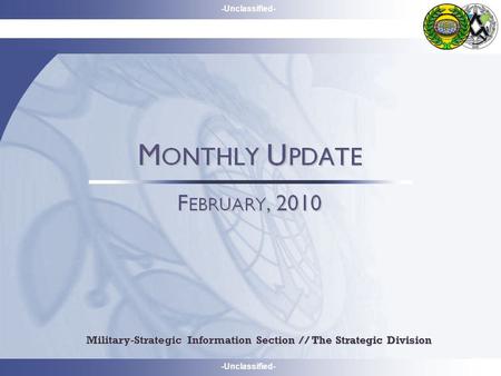 -Unclassified- Military-Strategic Information Section // The Strategic Division.