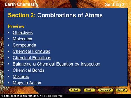 Section 2: Combinations of Atoms