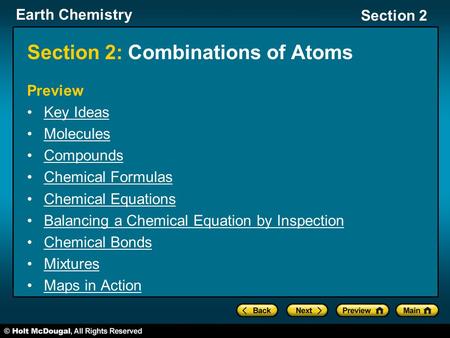 Section 2: Combinations of Atoms